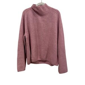Gap Womens LS Airy Mockneck Ribbed Knit Sweater Cavan‎ Rose Pink 856557-03 Large